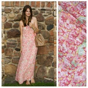 NWOT Zara Pink Floral Strapless Maxi Dress
